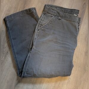 Carhartt Work Pants, Men's 40 x 30, Semi Distressed, Faded Charcoal Gray